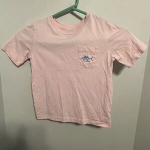 Vineyard Vines Light Pink Kids Tee with Fish Design